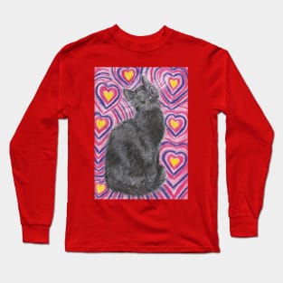 Happy cat Valentine Long Sleeve T-Shirt